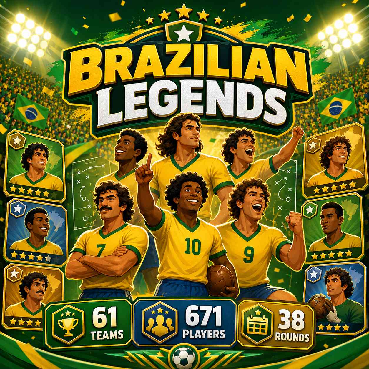 Cartel de la plantilla de la leyenda brasileña para 38A0